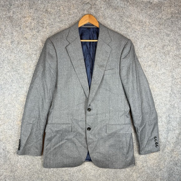 J.Crew Ludlow Blazer Mens 40L Gray 100% Wool Vitale Barberis Canonico Jacket